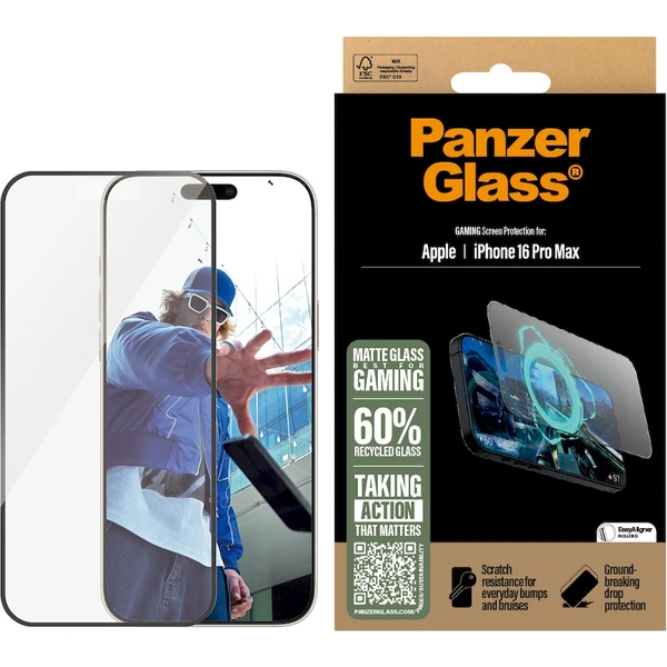 PanzerGlass® Gaming sklo pro hráče Apple iPhone 16 Pro Max - Ochranné folie a skla - Obrázek ID08000P01