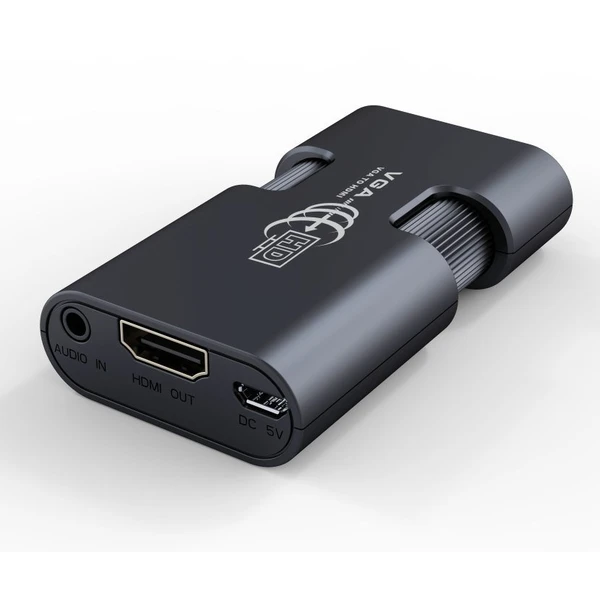 PremiumCord VGA + 3,5mm -> HDMI elektronická redukce černá - Kabely a redukce - Obrázek IDSU000501