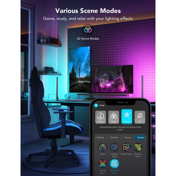 Govee Smart Gaming WiFi LED Panely + Smart Dual ovladač bílý - Chytrá osvětlení - Obrázek IFQK000K01