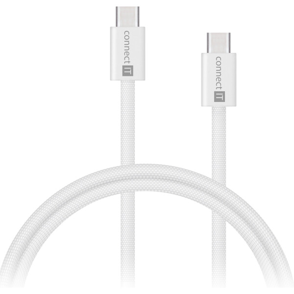 CONNECT IT Wirez USB-C -> USB-C 60 W 1 m CCA-7010-WH Bílá
