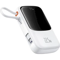 Baseus Powerbanka Qpow Pro+ 10000mAh 22,5W se zatahovacím kabelem USB-C bílá - Powerbanky