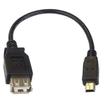 PremiumCord MiniUSB/USB-A redukce 0,2m černá - Kabely a redukce