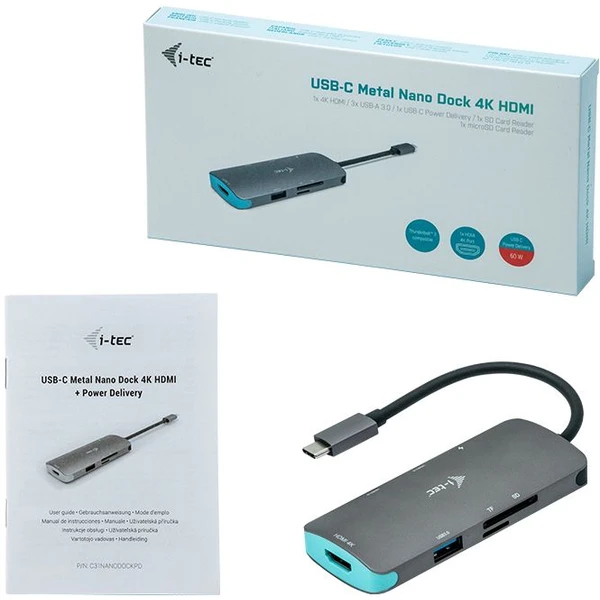 i-tec USB-C Metal Nano Dock - Dokovací stanice - Obrázek IMPN200401