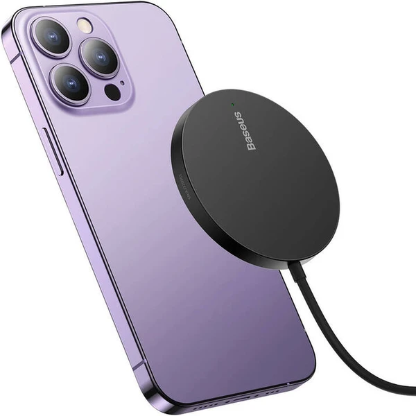 Baseus Bezdrátová nabíječka do sítě Simple Mini3 15W USB-C černá - Nabíječky - Obrázek IMS5000N01