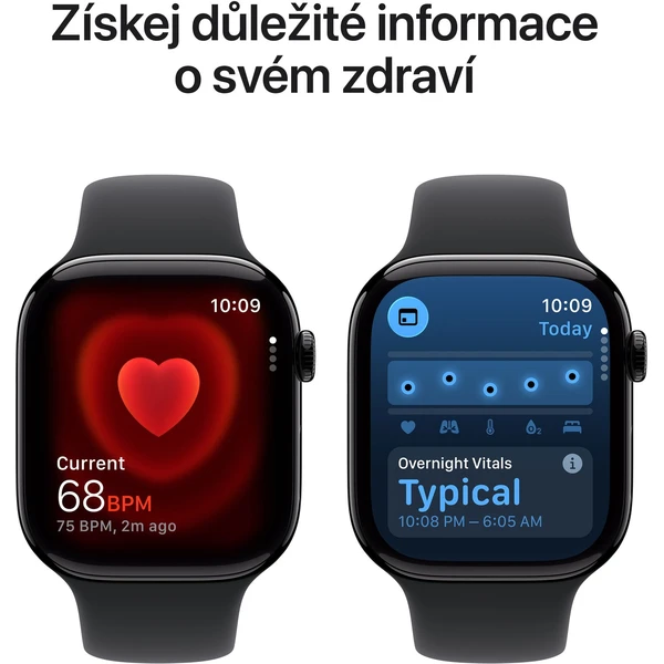 Apple Watch Series 11 (46mm) Klavírně černý hliník s černým sportovním řemínkem M/L (Další) - Chytré hodinky - Obrázek IPNH000K01