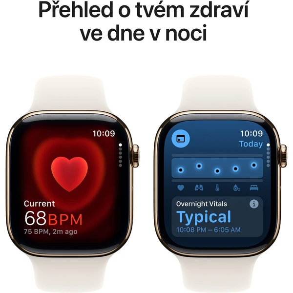 Apple Watch Series 10 Cellular 46mm Zlatý titan s hvězdně bílým sportovním řemínkem M/L - Chytré hodinky - Obrázek ISQ7000K01