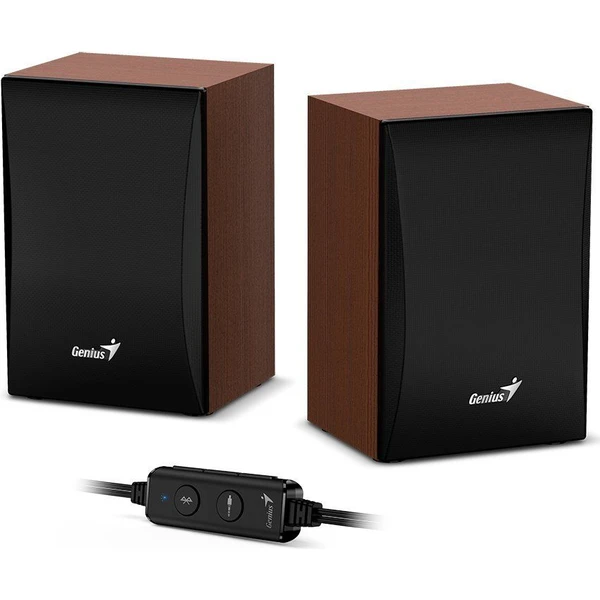 Genius SP-HF380BT bezdrátové reproduktory 2.0 černé/hnědé - Reproduktory - Obrázek ITMK300401