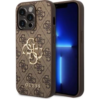 Guess PU 4G Metal Logo kryt iPhone 15 Pro Max hnědý - Pouzdra