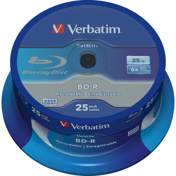 VERBATIM BD-R SL Datalife (25 ks) Blu-Ray/Spindle/6x/25GB