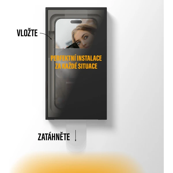 PanzerGlass® Privacy sklo Apple iPhone 17/16 Pro s bezprašným aplikačním boxem - Ochranné folie a skla - Obrázek J0KH000K01