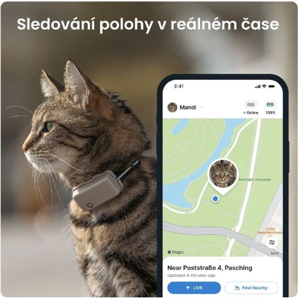 Tractive GPS CAT Mini tracker polohy a aktivity pro kočky hnědý - GPS moduly - Obrázek J1L5000J01
