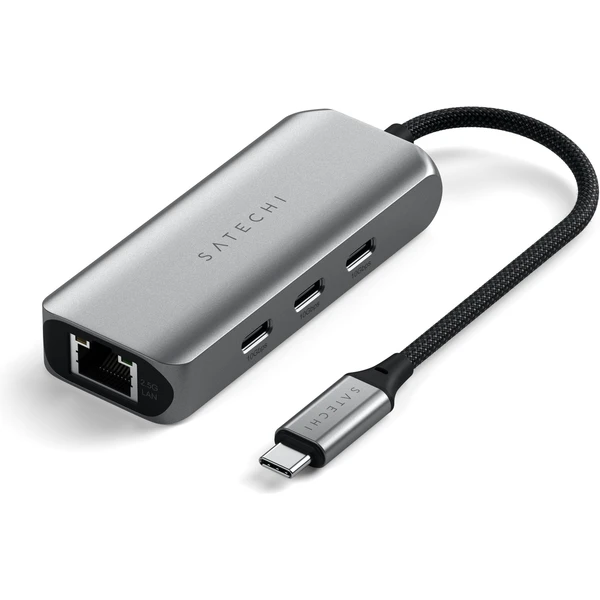 Satechi 4v1 USB-C hub s 2,5 gigabitovým Ethernetem vesmírně šedý - USB huby - Obrázek J1OC000J01