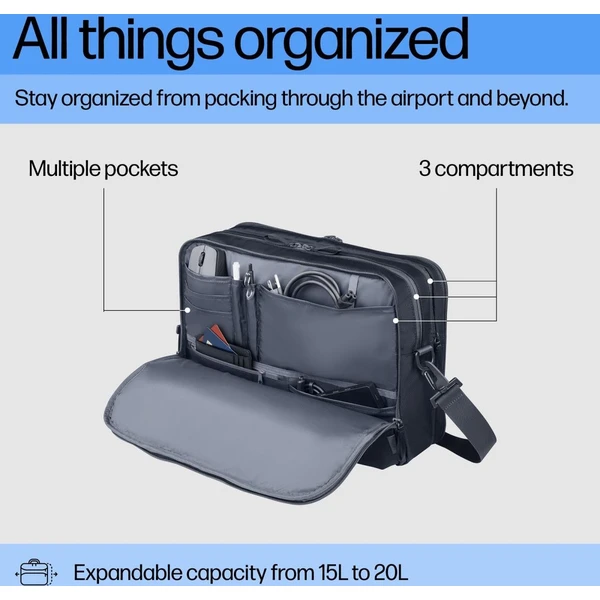 HP Travel Plus 15l batoh na notebook 14" černo-modrý - Batohy - Obrázek J20G000K01