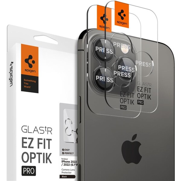 Spigen Glass tR EZ Fit Optik Pro skla iPhone 16 Pro/15 Pro/14 Pro/16 Pro Max/15 Pro Max/14 Pro Max