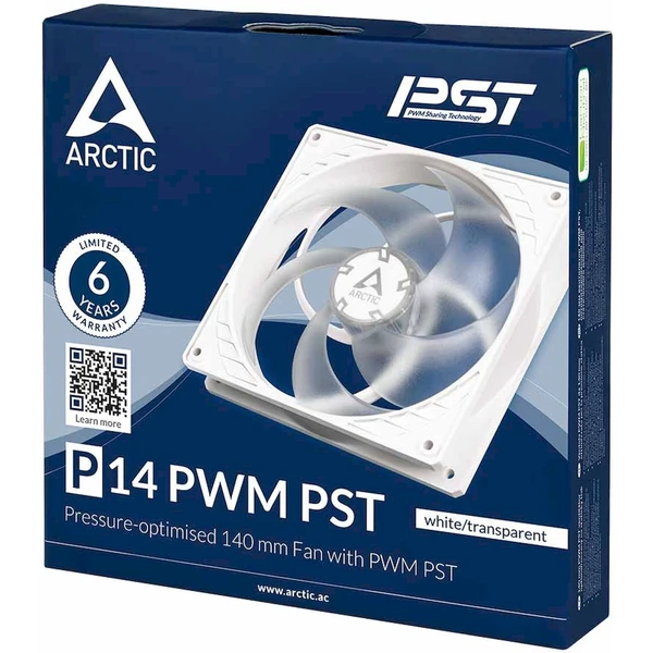 Arctic P14 PWM PST bílo-průhledný - Ventilátory pro PC - Obrázek J33B000L01