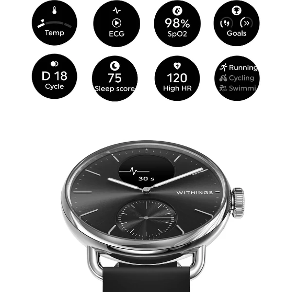 Withings ScanWatch 2 42mm černé - Chytré hodinky - Obrázek J3E7000701