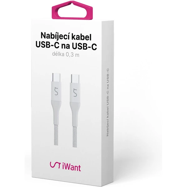iWant USB-C/USB-C napájecí kabel 18W 0,3 m bílý - Kabely a redukce - Obrázek J3U6000P01