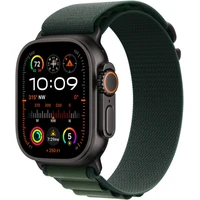 Apple Watch 49/44/45/46mm tmavě zelený alpský tah s černým titanem M - Řemínky