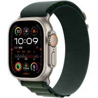 Apple Watch 49/46/45/44mm tmavě zelený alpský tah s přírodním titanem L - Řemínky