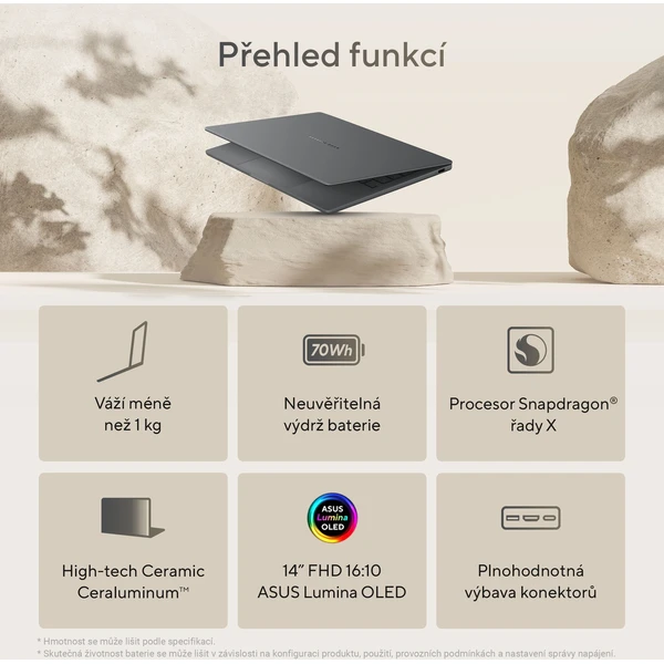 ASUS Zenbook A14 (UX3407RA-OLED027X) šedý + 3 roky záruka po registraci - Notebooky - Obrázek J5NB000P01