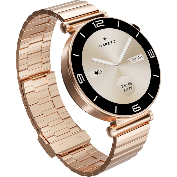 Garett Smartwatch růžově zlatá pevná ocel - Chytré hodinky - Obrázek J5XD000N01