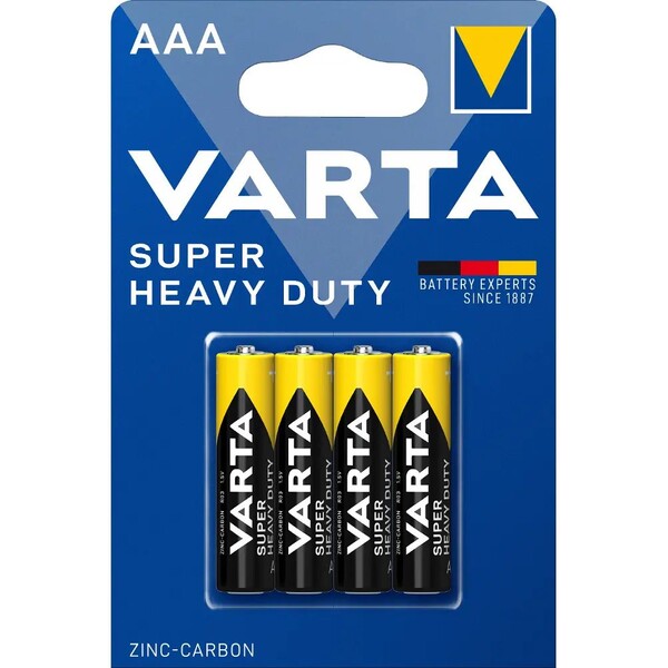 Varta SUPERLIFE AAA 4 ks 2003101304 Černá