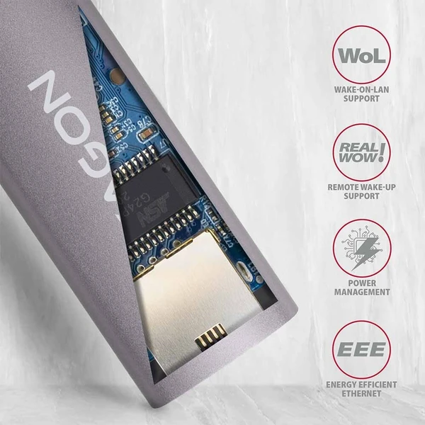 AXAGON ADETR USB A 3.2 Gen 1 Gigabit Ethernet síťová karta auto instal titanově šedá - Síťové adaptéry - Obrázek J73V000501