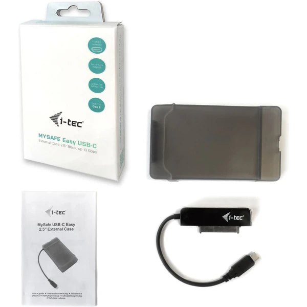 i-tec MYSAFE Easy 2,5" USB-C 3.1 Gen 2 externí box černý - Externí boxy - Obrázek J7LWE00101