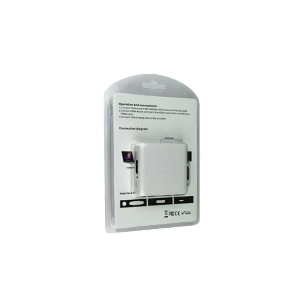 PremiumCord VGA + 3,5mm -> HDMI elektronická redukce bílá - Kabely a redukce - Obrázek J7SU000501