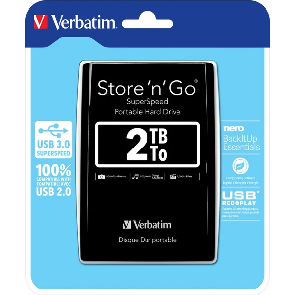 VERBATIM Store 'n' Go 1TB HDD USB 3.0 černý - Pevné disky - Obrázek J824200301