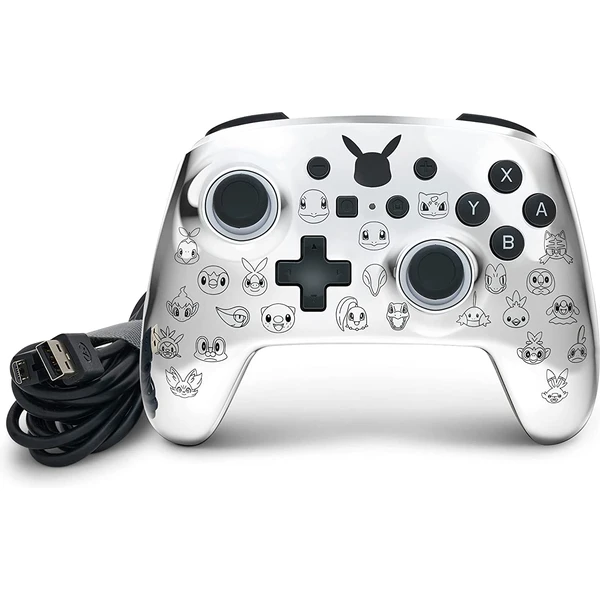 PowerA Enhanced drátový herní ovladač - Pikachu Black & Silver (Switch) - Herní ovladače - Obrázek J941G00101