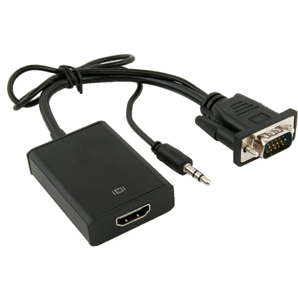 PremiumCord VGA + 3,5mm -> HDMI redukce 0,2m černá - Kabely a redukce - Obrázek JA6S600301