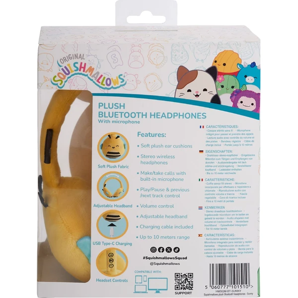 Lazerbuilt bezdrátová sluchátka Squishmallows - Sunny (plyšová) - Sluchátka - Obrázek JABG000K01