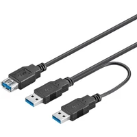 PremiumCord USB-A/USB-A napájecí kabel 0,3m černý - Kabely a redukce