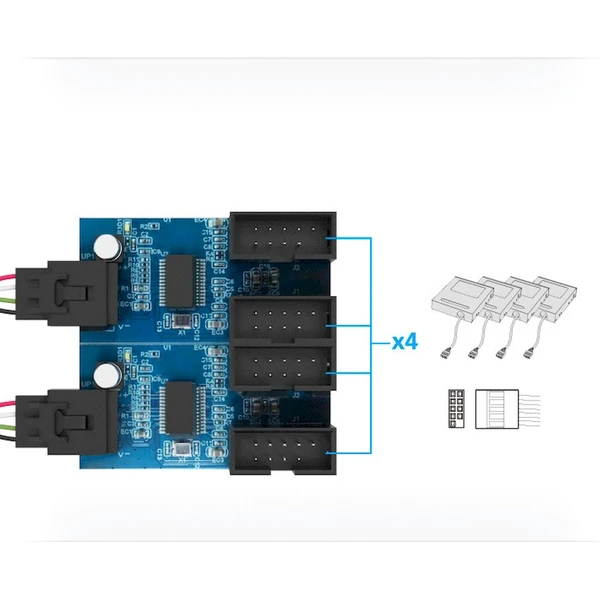 Akasa USB 2.0 interní HUB 1-4 - USB huby - Obrázek JBBJ000K01