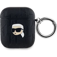 Karl Lagerfeld PU Embossed Karl Head pouzdro pro AirPods 1/2 černé - Pouzdra