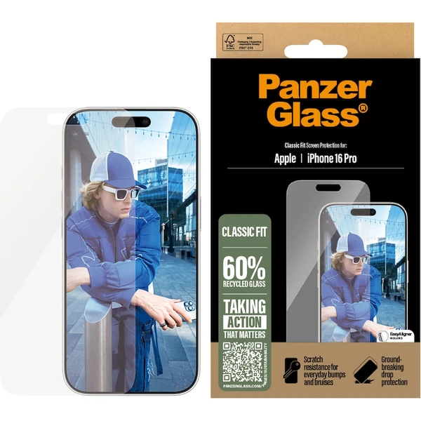 PanzerGlass® Classic Fit sklo Apple iPhone 16 Pro - Ochranné folie a skla - Obrázek JC08000P01