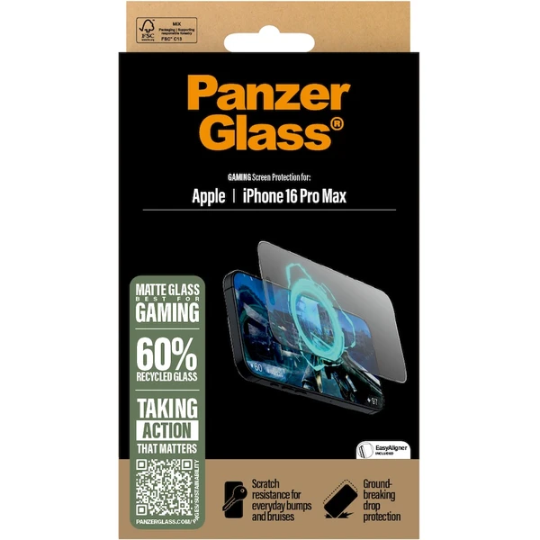 PanzerGlass® Gaming sklo pro hráče Apple iPhone 16 Pro Max - Ochranné folie a skla - Obrázek JD08000P01