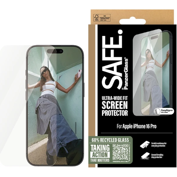 PanzerGlass® SAFE Ultra-Wide Fit sklo Apple iPhone 16 Pro - Ochranné folie a skla - Obrázek JF08000P01