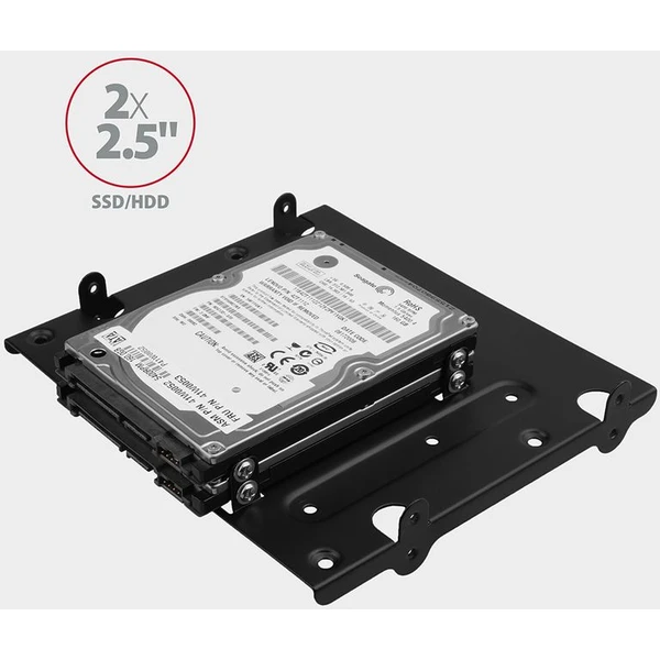AXAGON RHD435 kovový rámeček pro 4x 2.5" nebo 2x 2.5" HDD/SSD a 1x 3.5" HDD do 5.25" pozice - Rámečky na disky - Obrázek JG7HF00101