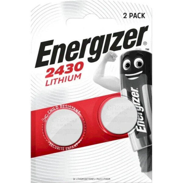 Energizer CR 2430 lithiová knoflíková baterie - 2ks Stříbrná