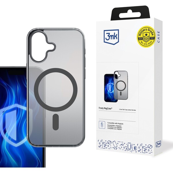 3mk ochranný kryt Frosty MagCase pro Apple iPhone 16 černá Černá