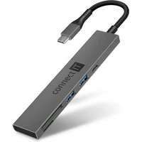 CONNECT IT CompactPRO USB-C hub + čtečka karet antracitový - USB huby
