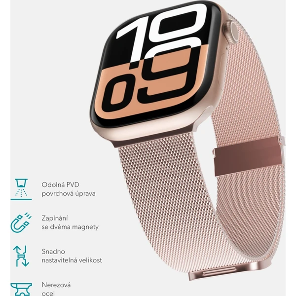 Epico Watch Strap milánský tah 38/40/41/42mm růžově zlatý - Řemínky - Obrázek JHJL000K01