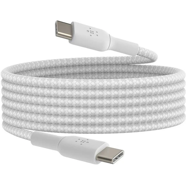 Belkin BOOST Charge Braided USB-C/USB-C napájecí kabel 60W 2m bílý - Kabely a redukce - Obrázek JHQF000N01