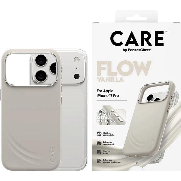 PanzerGlass® CARE Flow kryt s MagSafe Apple iPhone 17 Pro Vanilla - Pouzdra - Obrázek JIDH000K01