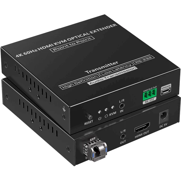 PremiumCord Optický HDMI KVM extender 4K@60Hz 4:4:4 až na 40km - Ostatní - Obrázek JKNF000K01