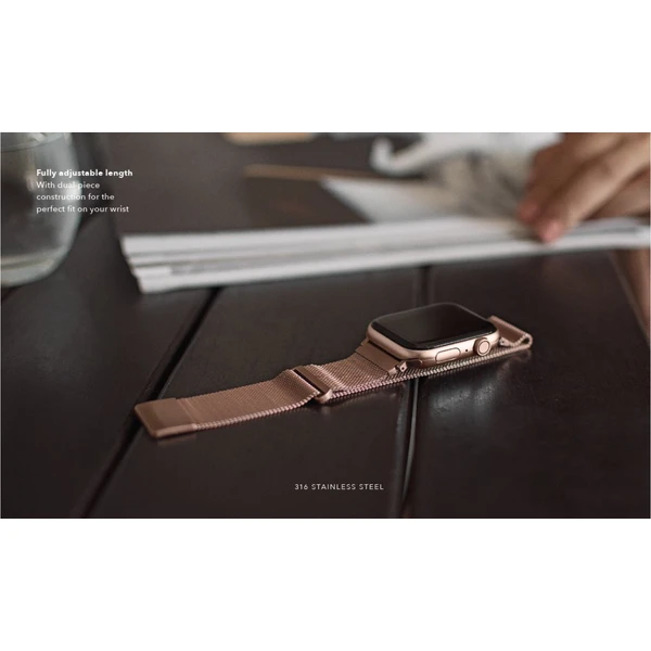 UNIQ Dante ocelový řemínek Apple Watch 46/45/44/42mm grafitový - Řemínky - Obrázek JL50300401