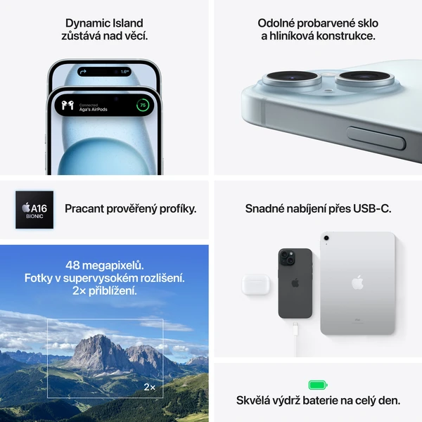 Apple iPhone 15 Plus 256GB zelený (Kategorie B) - Mobilní telefony - Obrázek JP39000601
