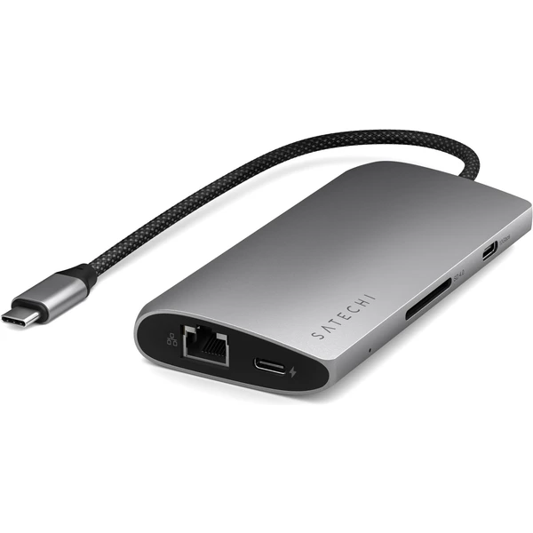 Satechi USB-C víceportový adaptér 8K s Ethernet V3 vesmírně šedý - USB huby - Obrázek JPX5000O01